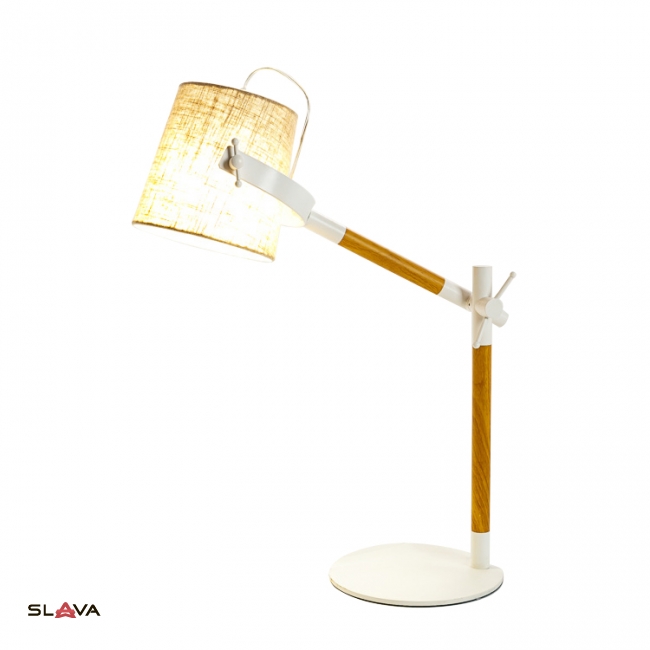 Настольная лампа с белым абажуром и регулируемой ножкой. (ZD025T)