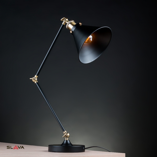 Настольная лампа чёрная с бронзой (DM012/1B)