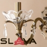 Люстра настенная бра на 1 лампу бронзового цвета с хрустальным декором (OU108/1W)