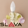 Бра салатовое на 1 свечу с цветочным декором (SA017/1)