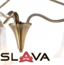 Люстра припотолочная бронзовая с 3 прозрачными плафонами из стекла (VS010/3)